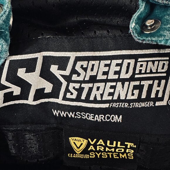 Speed and Strength Womens Reinforced Moto Shirt Teal Plaid Zip and Snap Sz Small - Picture 4 of 13